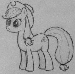 Size: 1432x1416 | Tagged: safe, artist:aliceb2542, applejack, g4, female, monochrome, solo, traditional art