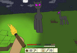 Size: 1024x706 | Tagged: safe, artist:necro1337, enderman, enderpony, end (minecraft), endermane, minecraft