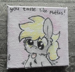 Size: 586x560 | Tagged: safe, artist:slightlyshade, derpy hooves, pegasus, pony, g4, female, mare, micropainting, solo, traditional art