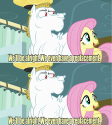 Size: 640x714 | Tagged: safe, edit, edited screencap, screencap, bulk biceps, fluttershy, pegasus, pony, g4, my little pony: friendship is magic, rainbow falls, female, male, mare, meme, recursion, replacement meme, stallion