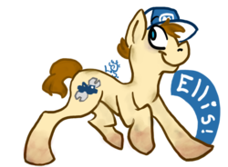 Size: 684x504 | Tagged: safe, pony, bruised, cap, ellis, hat, left 4 dead 2, ponified, smiling, solo