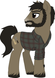 Size: 850x1207 | Tagged: safe, artist:tambelon, pony, joel, male, ponified, solo, stallion, the last of us, video game