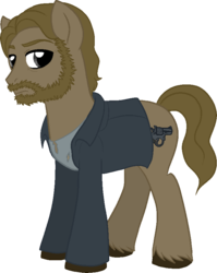 Size: 697x875 | Tagged: safe, artist:tambelon, pony, male, ponified, solo, stallion, the last of us, tommy, video game