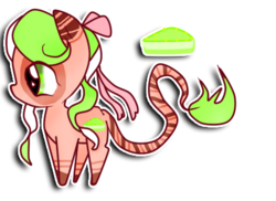 Size: 413x301 | Tagged: safe, artist:clariity, oc, oc only, augmented tail, bow, cutie mark, solo