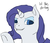 Size: 714x607 | Tagged: safe, rarity, g4, costanza face, darling, female, grin, ishygddt, lol, looking at you, reaction image, smirk, solo, underhoof