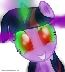 Size: 851x938 | Tagged: safe, artist:lobabrancagamer, twilight sparkle, g4, dark magic, female, magic, solo, sombra eyes