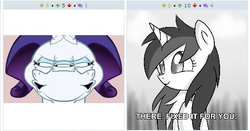 Size: 518x272 | Tagged: safe, artist:hotdiggedydemon, rarity, .mov, derpibooru, g4, exploitable meme, juxtaposition, juxtaposition win, meme, meta, slaverty