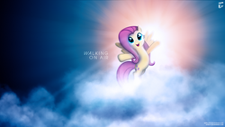 Size: 1920x1080 | Tagged: safe, artist:adrianimpalamata, artist:para-vine, artist:xpesifeindx, fluttershy, pony, g4, bipedal, cloud, cloudy, female, happy, katy perry, solo, song reference, vector, walking on air, wallpaper