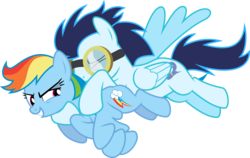 Size: 6346x4000 | Tagged: safe, artist:jeatz-axl, rainbow dash, soarin', pegasus, pony, g4, duo, female, goggles, male, mare, ship:soarindash, shipping, simple background, stallion, straight, transparent background, vector