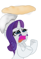 Size: 141x200 | Tagged: safe, rarity, g4, female, italian, moustache, pizza, solo, stereotype
