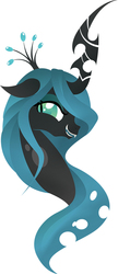 Size: 466x1080 | Tagged: safe, artist:rariedash, queen chrysalis, changeling, changeling queen, g4, bust, fangs, female, floppy ears, lineless, portrait, profile, simple background, solo, teeth, white background