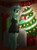 Size: 500x670 | Tagged: safe, artist:tg-0, lyra heartstrings, unicorn, anthro, semi-anthro, unguligrade anthro, g4, 2014, arm hooves, breasts, christmas tree, clothes, dark, dress, female, looking at you, miniskirt, present, skirt, smiling, smiling at you, solo, tree