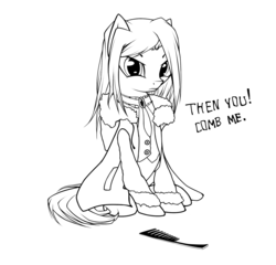 Size: 1950x1873 | Tagged: safe, artist:xn-d, pony, ergo proxy, monochrome, ponified, re-l mayer, solo