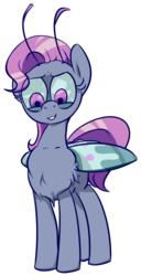 Size: 530x1034 | Tagged: safe, artist:inlucidreverie, oc, oc only, oc:lucid, mothpony, original species, pony, antennae, female, mare, moth pony general, simple background, solo, transparent background, wings