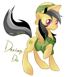 Size: 560x650 | Tagged: safe, artist:ning, daring do, pegasus, pony, g4, colored pupils, cute, daring dorable, female, mare, pixiv, simple background, solo, white background