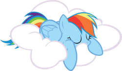 Size: 7862x4581 | Tagged: dead source, safe, artist:fureox, rainbow dash, pegasus, pony, g4, .ai available, absurd resolution, cloud, eyes closed, female, mare, simple background, sleeping, sleepydash, solo, transparent background, vector
