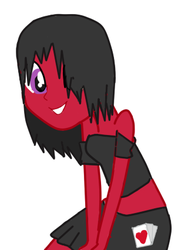 Size: 320x426 | Tagged: safe, artist:sparky-sama1, oc, oc only, equestria girls, g4, ace heart, bangs, card, casino, emo, hair over one eye, humanized, solo