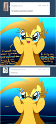 Size: 394x865 | Tagged: safe, artist:isle-of-forgotten-dreams, oc, oc only, oc:sera, ask, glasses, tumblr