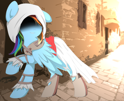 Size: 1482x1212 | Tagged: safe, artist:pinkamenaspy, rainbow dash, g4, assassin, assassin's creed, female, solo