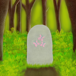 Size: 2000x2000 | Tagged: safe, artist:fonypan, fluttershy, g4, grave, implied death, sad