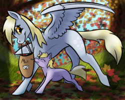 Size: 900x720 | Tagged: safe, artist:phenoxfire, derpy hooves, dinky hooves, pegasus, pony, g4, female, mare