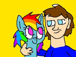 Size: 454x340 | Tagged: safe, rainbow dash, human, g4, 1000 hours in ms paint, hug, ms paint