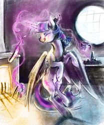 Size: 2500x3000 | Tagged: safe, artist:silfoe, twilight sparkle, alicorn, pony, g4, female, magic, mare, solo, twilight sparkle (alicorn)