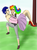 Size: 1630x2200 | Tagged: safe, artist:asdf314159265, rainbow dash, soarin', human, g4, bridal carry, crossdressing, duo, female, humanized, light skin, male, rescue, ship:soarindash, shipping, straight