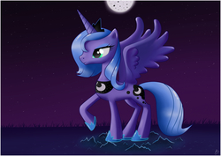 Size: 4092x2893 | Tagged: safe, artist:meandmypie, princess luna, g4, female, moon, night, s1 luna, solo