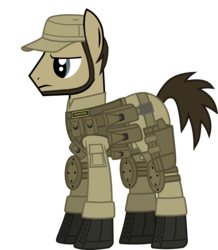 Size: 1600x1838 | Tagged: safe, artist:php50, pony, clothes, crossover, hunter, mad the king, maddyson, ponified, soldier, solo, uniform