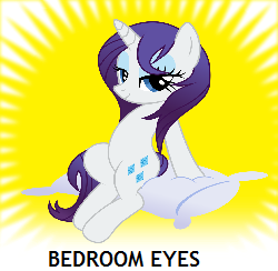 Size: 250x244 | Tagged: safe, rarity, g4, bedroom eyes, female, meta, solo, spoilered image joke