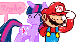 Size: 1024x556 | Tagged: safe, artist:heartinarosebud, twilight sparkle, g4, crossover, mario, ponyville, super mario bros.