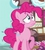 Size: 389x436 | Tagged: safe, screencap, pinkie pie, earth pony, pony, g4, wonderbolts academy, cropped, female, frazzled, mare, messy mane, raised hoof, reaction image, sad, solo