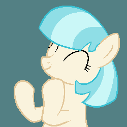 Size: 1440x1440 | Tagged: safe, artist:bronyxceed, artist:mihaaaa, coco pommel, g4, animated, clapping, clapping ponies, eyes closed, female, smiling, solo