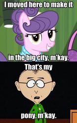 Size: 500x800 | Tagged: safe, suri polomare, g4, female, image macro, it makes sense in context, male, meme, mr. macky, south park, that's my pony, that's my x