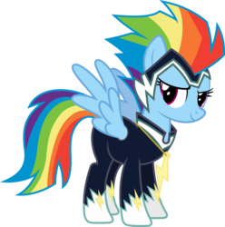 Size: 5810x5860 | Tagged: safe, artist:90sigma, rainbow dash, zapp, pegasus, pony, g4, power ponies (episode), absurd resolution, clothes, costume, female, mare, power ponies, simple background, solo, transparent background, vector