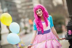 Size: 960x640 | Tagged: safe, artist:sarahndipity cosplay, pinkie pie, human, equestria girls, g4, balloon, cosplay, irl, irl human, photo, solo
