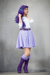 Size: 640x960 | Tagged: safe, rarity, human, equestria girls, g4, belt, blouse, boots, clothes, cosplay, high heel boots, high heels, irl, irl human, photo, shoes, skirt, solo