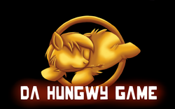 Size: 1680x1050 | Tagged: safe, artist:shadowfluff, fluffy pony, logo, parody, solo, the hunger games