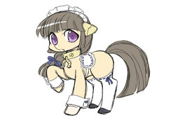 Size: 800x567 | Tagged: safe, artist:shepherd0821, oc, oc only, earth pony, pony, robot, blank flank, chobits, fancy frontier 23, female, mare, simple background, solo, white background