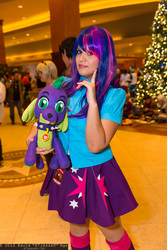 Size: 1365x2048 | Tagged: safe, spike, twilight sparkle, human, equestria girls, g4, cosplay, irl, irl human, photo