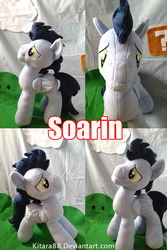 Size: 600x900 | Tagged: safe, artist:kitara88, soarin', pegasus, pony, g4, irl, male, photo, plushie, stallion