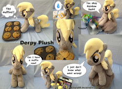 Size: 1373x1000 | Tagged: safe, artist:kitara88, derpy hooves, rainbow dash, pegasus, pony, g4, female, funko, irl, letter, lunchbox, mare, muffin, photo, plushie, toy