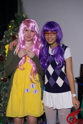 Size: 641x960 | Tagged: safe, fluttershy, rarity, human, g4, cosplay, irl, irl human, photo