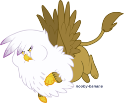 Size: 500x417 | Tagged: safe, artist:nooby-banana, gilda, griffon, g4, chubby cheeks, fat, female, gildough, simple background, solo, transparent background