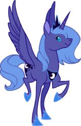 Size: 479x750 | Tagged: safe, artist:nooby-banana, princess luna, alicorn, pony, g4, female, s1 luna, simple background, solo