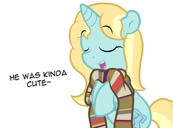 Size: 1280x945 | Tagged: safe, artist:furrgroup, oc, oc only, oc:shiver snow, pony, unicorn, ask shiver snow, ask, clothes, crossover, dialogue, doctor who, eyes closed, open mouth, scarf, simple background, solo, tumblr