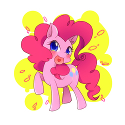 Size: 835x835 | Tagged: safe, artist:go, pinkie pie, g4, female, heart, pixiv, solo