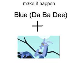 Size: 442x390 | Tagged: safe, discord, g4, my little pony: friendship is magic, three's a crowd, blue, blue flu, exploitable meme, make it happen, meme