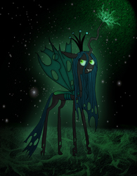Size: 1637x2104 | Tagged: safe, artist:scorpionskissx, queen chrysalis, changeling, changeling queen, g4, crown, female, jewelry, magic, regalia, solo